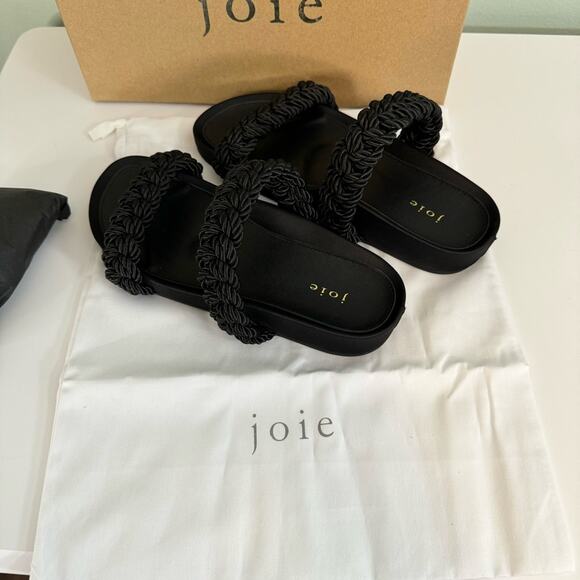 Joie Constance Women’s Black Corded Braided Slip In Summer Sandal Size 5.5 NIB - Picture 3 of 11